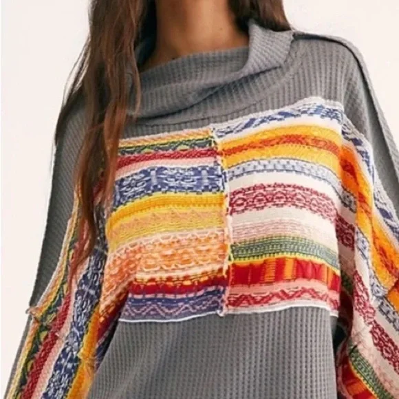 We The Free Leah Swit Dolman Sleeve Top Sweater Free People Women’s Size Medium - Picture 4 of 12